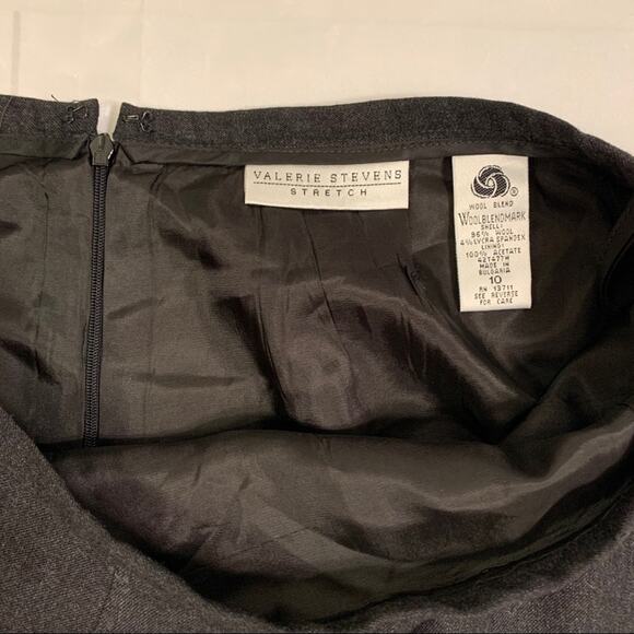 Valerie Steven’s Stretch High Waisted Front Slit Pencil Skirt Gray Women's Sz 10 - Picture 8 of 12